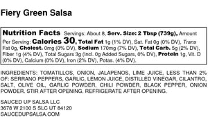 Fiery Green Tomatillo Salsa - Sauced Up Salsa LLC