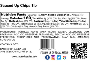 Full Pound Tortilla Chips. - Sauced Up Salsa LLC