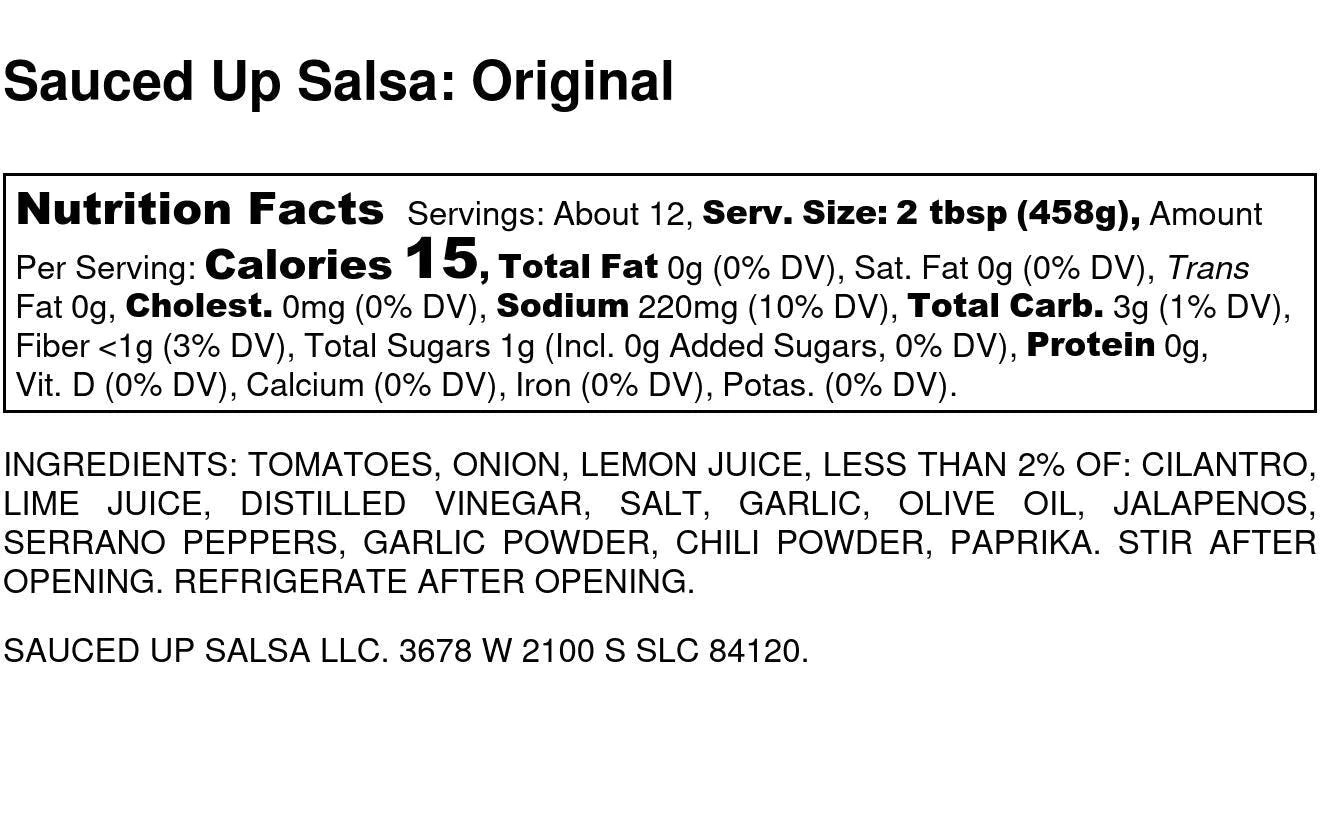 Original Salsa - Sauced Up Salsa LLC
